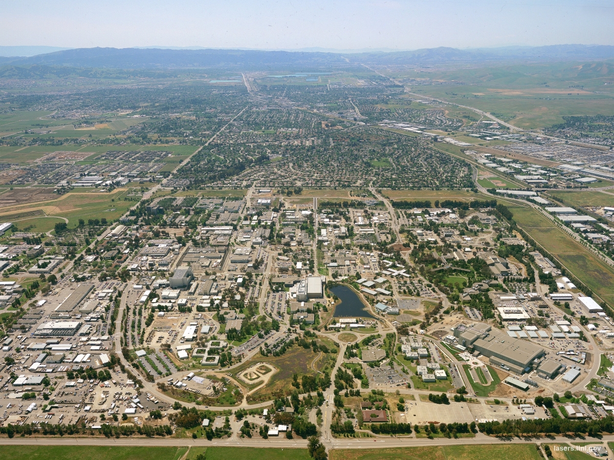 An aerial view of Lawrence Livermore National Laboratory