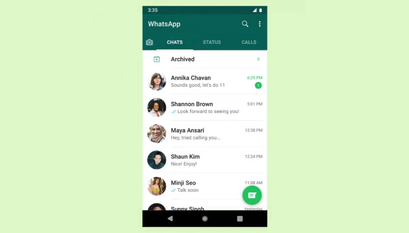 WhatsApp archive feature