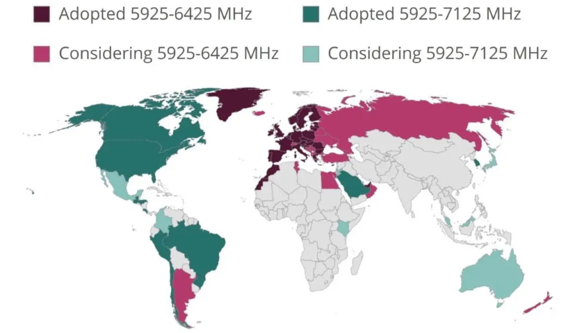 Wi-Fi 6E world map