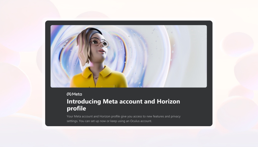 Meta Accounts and Meta Horizon Profiles for VR