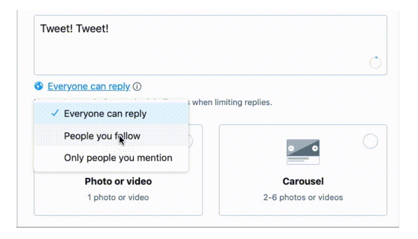 Twitter Conversation Settings for Ads