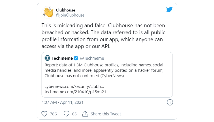 Clubhouse security breach